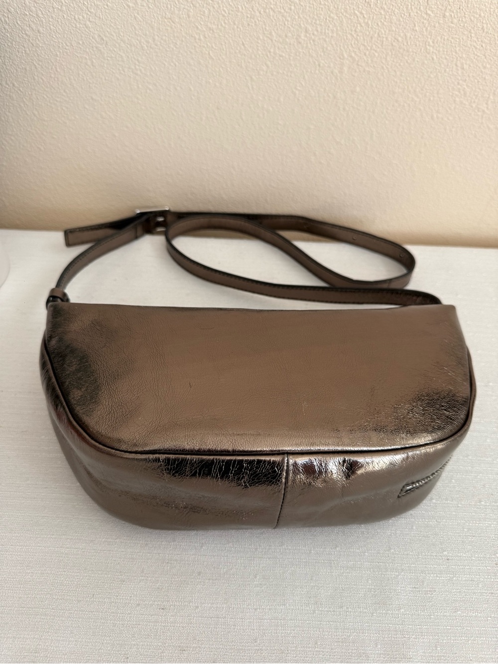 Madewell Metallic Bronze Shoulder leather Bag - Sleek Women’s Crossbody